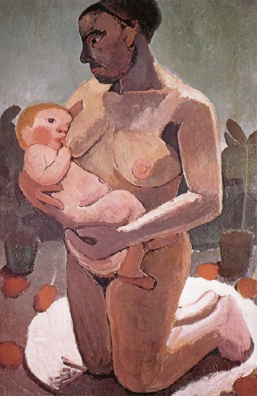 Paula Modersohn-Becker Mother knelt and son oil painting picture